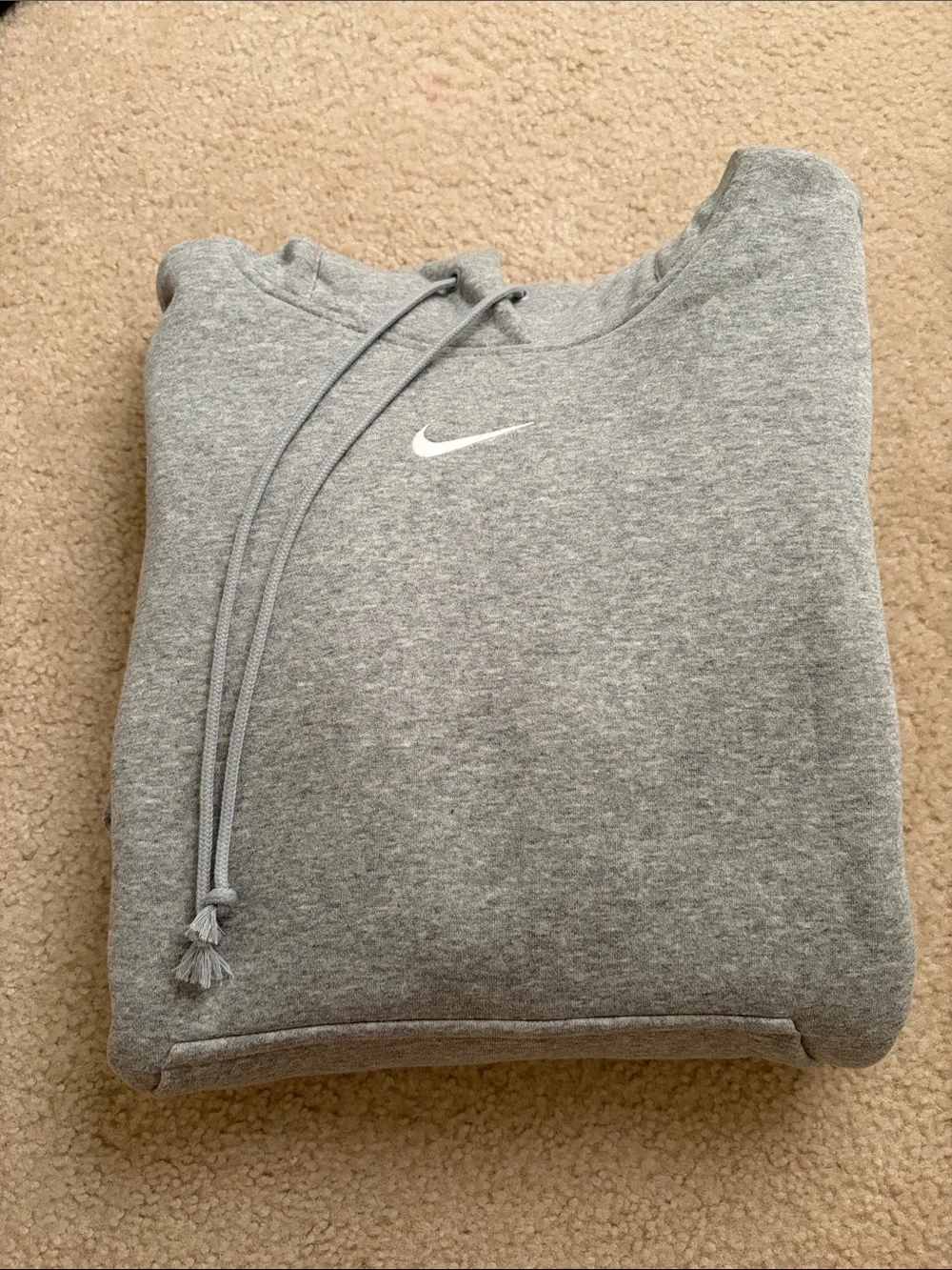Nike Women‘s Grey Hoodie with White Swoosh oversize S